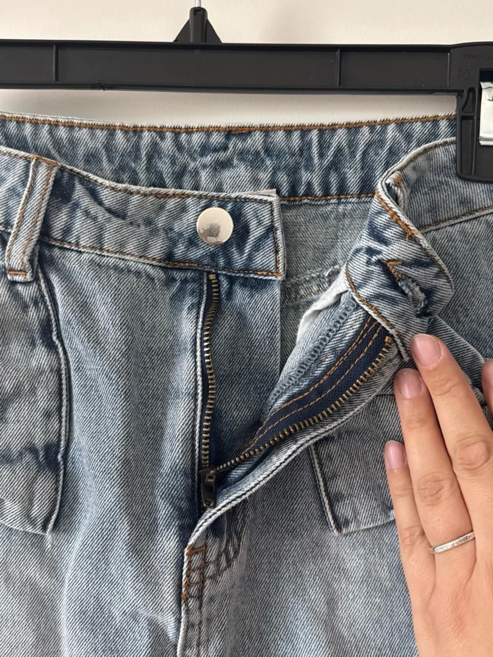 ME Makeover Essentials Faded Blue Denim Mini Skirt with Side Bows